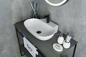 Раковина накладная Gid Lago 56 N9234 51133 белая купить в интернет-магазине Sanbest