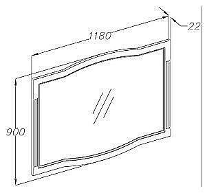 Зеркало Опадирис Лаура 120 белый/swarovski золото в ванную от интернет-магазине сантехники Sanbest