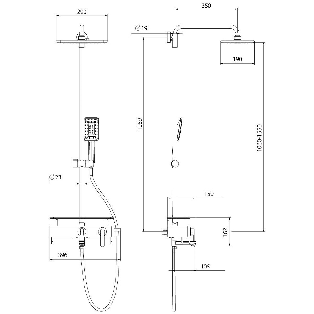 Душевая система Lemark Mista LM6462WG купить в интернет-магазине сантехники Sanbest