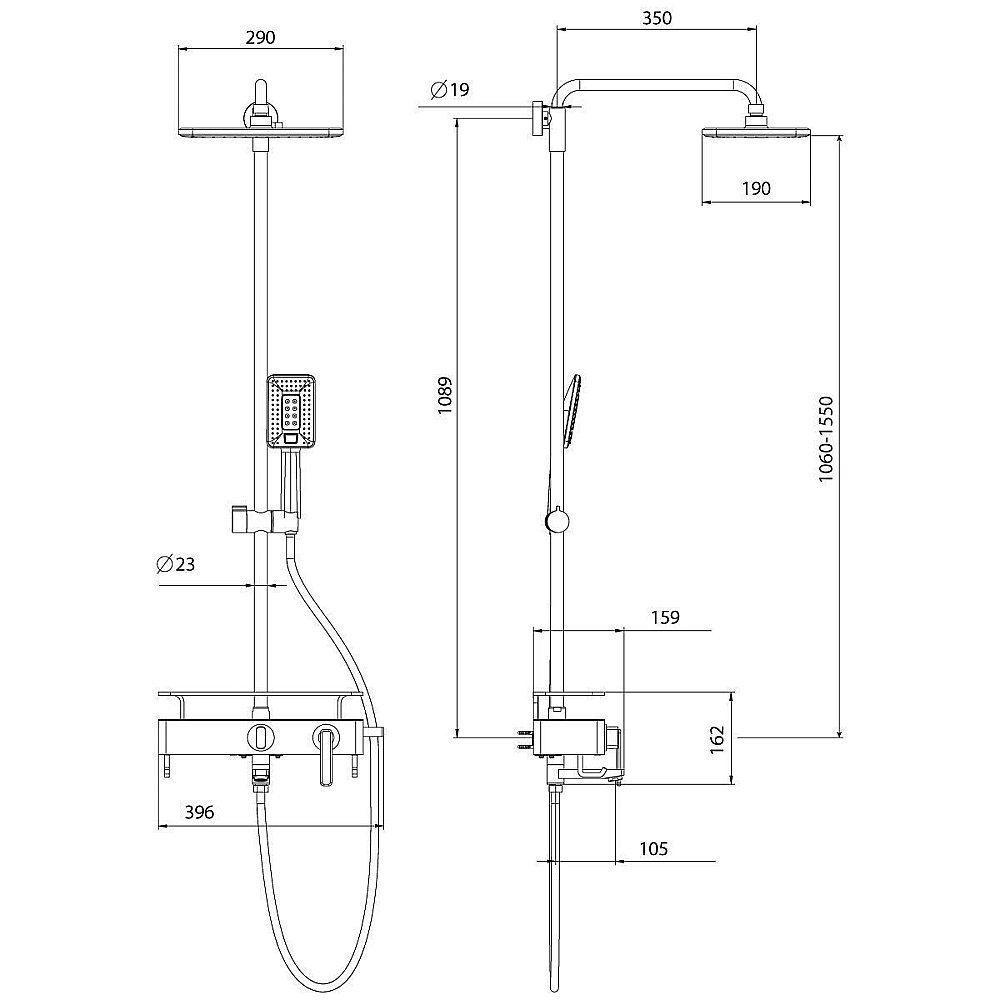 Душевая система Lemark Mista LM6462WG купить в интернет-магазине сантехники Sanbest