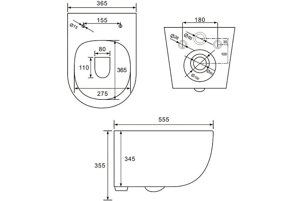 Унитаз подвесной Art&Max SIENA AM221CHR/SC белый, с сиденьем микролифт, безободковый купить в интернет-магазине Sanbest