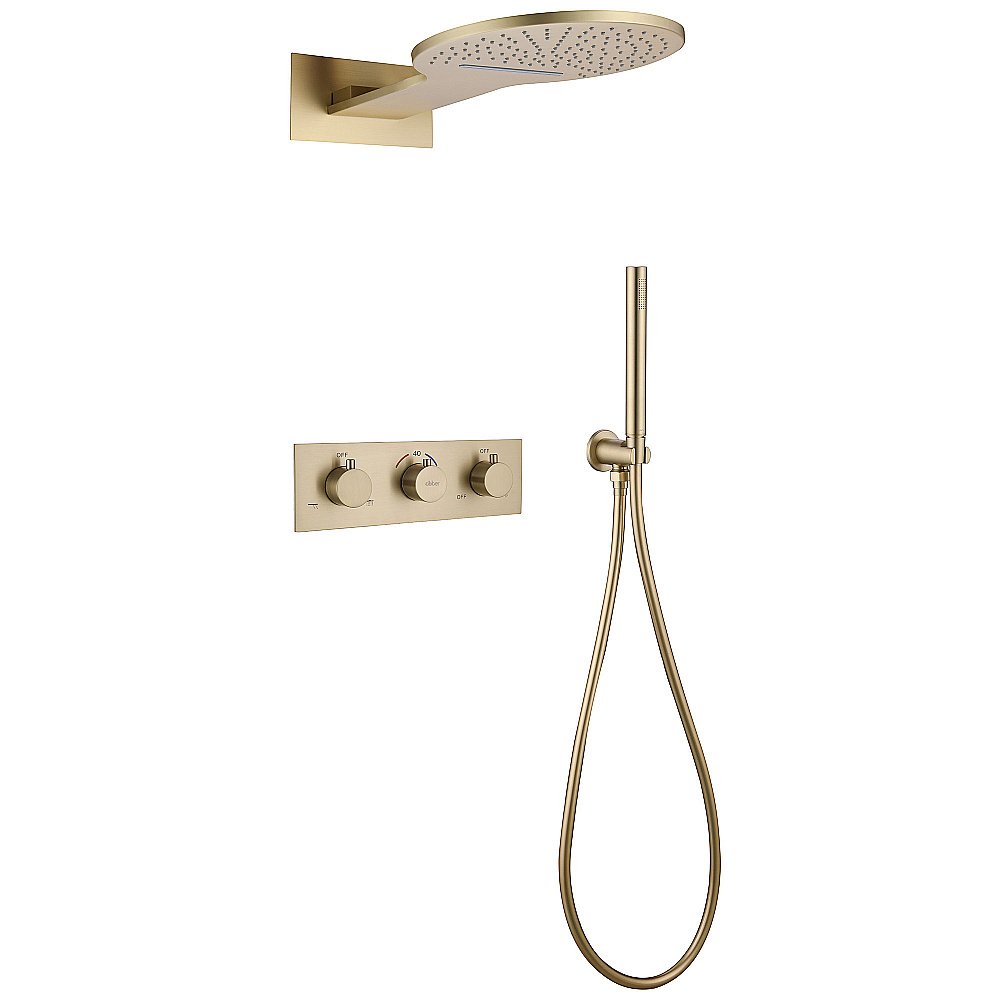 Душевая система ABBER Wasser Kreis AF8151G золото матовое купить в интернет-магазине сантехники Sanbest