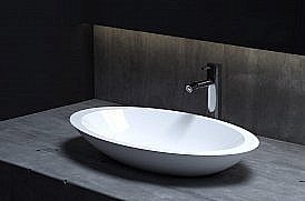Раковина накладная Salini Callista 02 1101102G 57,5  из искусственного камня S-Sense, белая глянцевая купить в интернет-магазине Sanbest