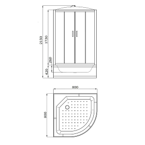 Душевая кабина Parly Classic Эконом EC821 80x80 купить в интернет-магазине Sanbest