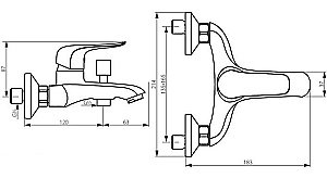 Смеситель для ванны RedBlu by Damixa Palace Evo 321000000 купить в интернет-магазине сантехники Sanbest