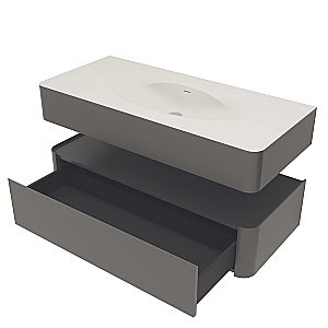 Тумба с раковиной Vincea Caprise 120 VMC-4CA120MG/VCB-4CA120MWG серый матовый для ванной в интернет-магазине Sanbest