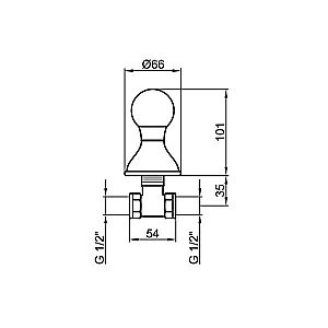 Вентиль запорный Webert Karenina KA690101065 купить в интернет-магазине сантехники Sanbest