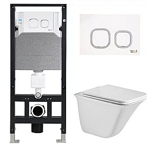 Унитаз с инсталляцией WeltWasser AMBERG 506 + ROTBACH 004 GL-WT + AMBERG RD-WT купить в интернет-магазине Sanbest