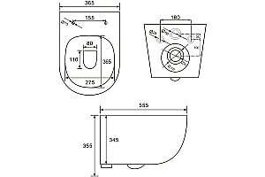 Унитаз подвесной Art&Max SIENA AM221CHR/SC белый, с сиденьем микролифт, безободковый купить в интернет-магазине Sanbest