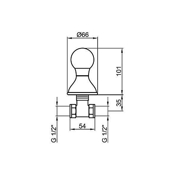 Вентиль запорный Webert Karenina KA690101065 купить в интернет-магазине сантехники Sanbest