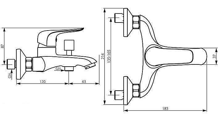Смеситель для ванны RedBlu by Damixa Palace Evo 321000000 купить в интернет-магазине сантехники Sanbest