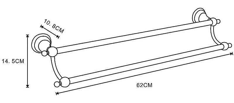Полотенцедержатель Azario ELVIA AZ-91102G золото купить в интернет-магазине сантехники Sanbest