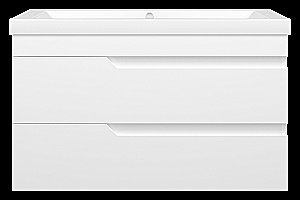 Тумба с раковиной Misty Софт - 90 П-Соф-01090-011П2Я белая для ванной в интернет-магазине Sanbest