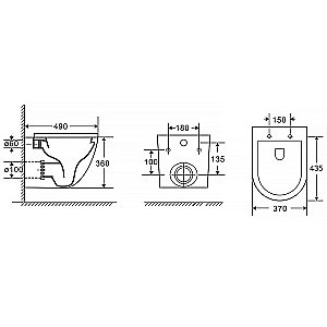 Унитаз подвесной Azario Grado AZ-0046 белый безободковый, с крышкой микролифт купить в интернет-магазине Sanbest