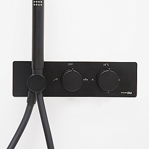 Душевая система WasserKraft A7488.152.160 с термостатом, черный Soft-touch купить в интернет-магазине сантехники Sanbest