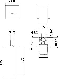 Смеситель для раковины Webert Pegaso PE830606560 черный матовый купить в интернет-магазине сантехники Sanbest