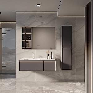 Тумба с раковиной Vincea Elise 120 VMC-4EL120MG/VCB-4EL120MW серый матовый для ванной в интернет-магазине Sanbest