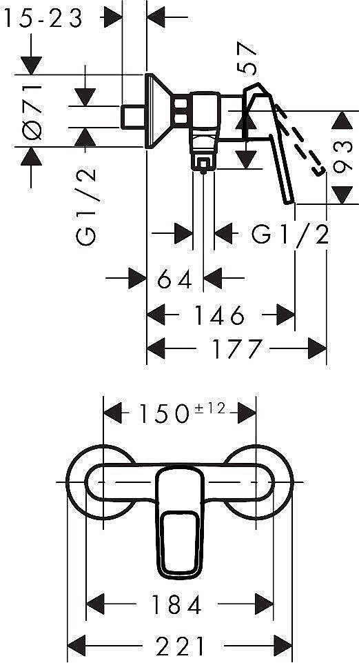 Смеситель для душа Hansgrohe Logis Loop 71247000 купить в интернет-магазине сантехники Sanbest