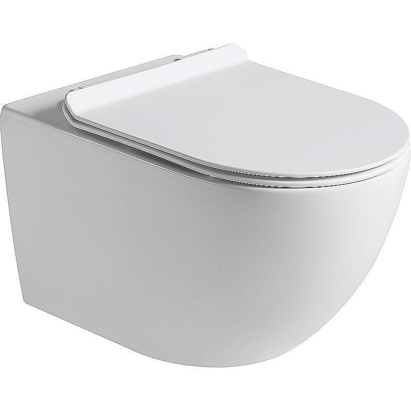 Унитаз подвесной SantiLine SL-5002MW безободковый, с крышкой микролифт, белый матовый купить в интернет-магазине Sanbest