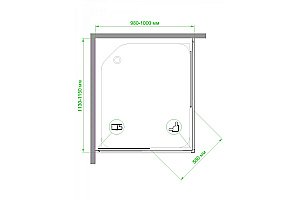 Душевой уголок Royal Bath HPD RB11510HPD-C-BL 100х115 матовое стекло/профиль черный купить в интернет-магазине Sanbest