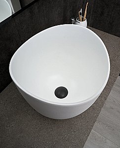 Раковина накладная Gid Creativo 36 N9303wg 51221 белая матовая, белый графит купить в интернет-магазине Sanbest