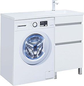 Тумба с раковиной Aquanet Вега 110 329123 белая для ванной в интернет-магазине Sanbest