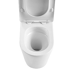 Унитаз-компакт Abber Bequem AC1112T белый, безободковый, с крышкой микролифт, слив-торнадо, с бачком купить в интернет-магазине Sanbest