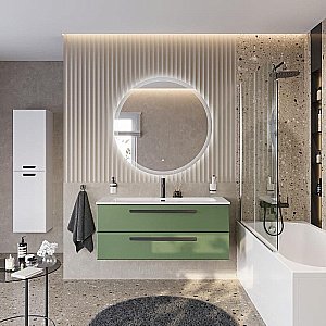 Тумба с раковиной Cezares ECO-CER-N 120 ECO-CER-N-1200-2C-SO-PS-P фисташковый софт для ванной в интернет-магазине Sanbest