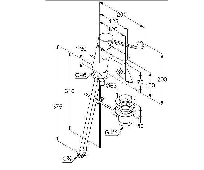 Смеситель для раковины Kludi Pure&Easy 372870565 купить в интернет-магазине сантехники Sanbest