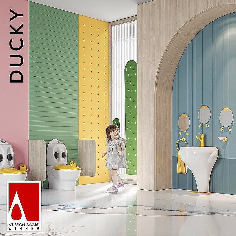 Унитаз детский с функцией биде CREAVIT DUCKY DC360-00 белый, с бачком купить в интернет-магазине Sanbest