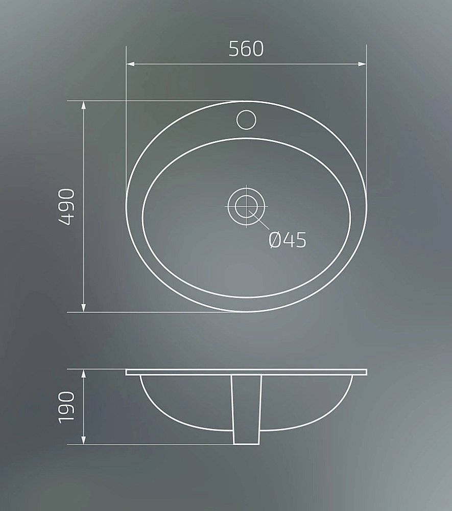 Раковина Gid Integrado 56 9413 71107 белая купить в интернет-магазине Sanbest