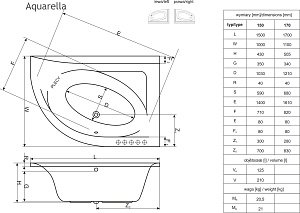 Ванна акриловая Excellent Aquarella 170х110 купить в интернет-магазине Sanbest