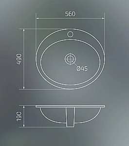 Раковина Gid Integrado 56 9413 71107 белая купить в интернет-магазине Sanbest