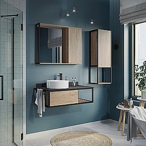 Тумба с раковиной Comforty Лиссабон 95 дуб темный для ванной в интернет-магазине Sanbest