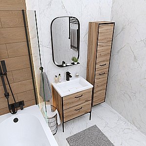 Тумба с раковиной Grossman Неро-70 альпийский дуб для ванной в интернет-магазине Sanbest