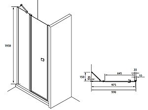 Душевой уголок Roca Capital 100х90 черный купить в интернет-магазине Sanbest