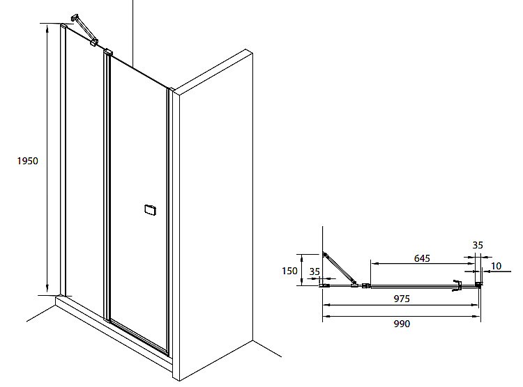 Душевой уголок Roca Capital 100х90 черный купить в интернет-магазине Sanbest