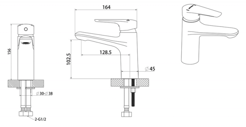 Смеситель для раковины BRAVAT Arden F1351385CP-RUS купить в интернет-магазине сантехники Sanbest