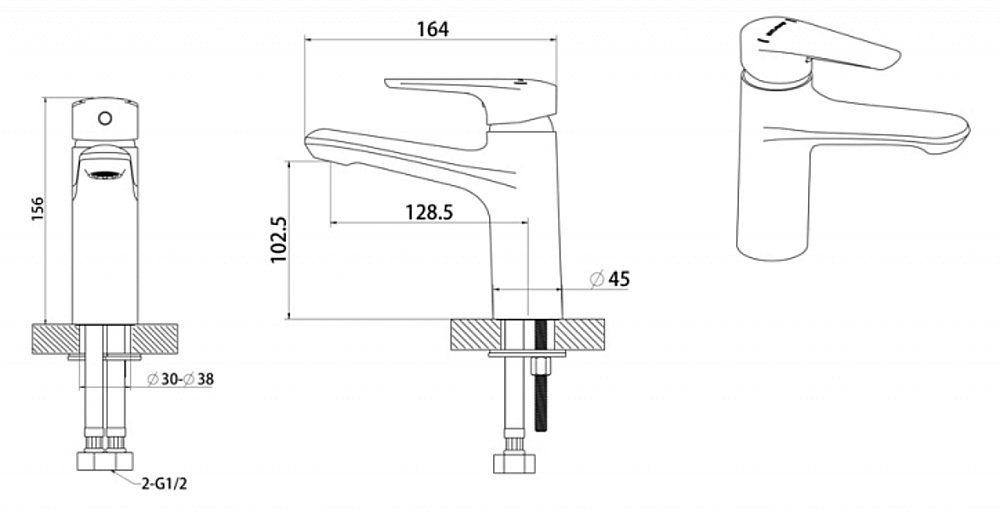 Смеситель для раковины BRAVAT Arden F1351385CP-RUS купить в интернет-магазине сантехники Sanbest