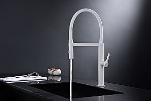 Смеситель для кухни Paulmark Leader Le214101-WH белый матовый купить в интернет-магазине сантехники Sanbest