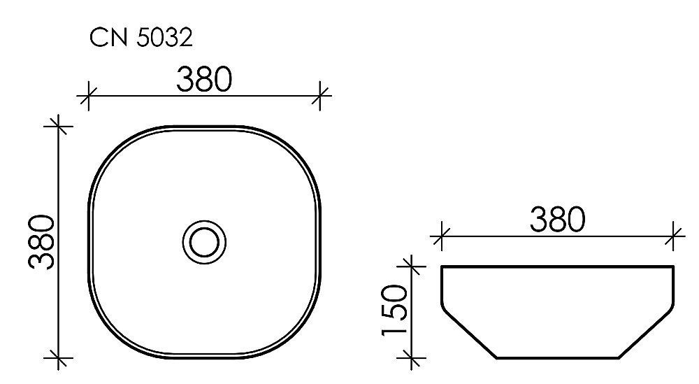 Раковина накладная Ceramica Nova Element 38 CN5032 купить в интернет-магазине Sanbest