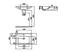 Раковина Creavit Eksen 65 EK065-0000 белая купить в интернет-магазине Sanbest