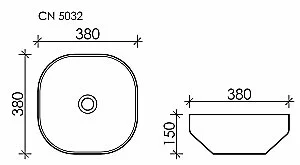 Раковина накладная Ceramica Nova Element 38 CN5032 белая купить в интернет-магазине Sanbest