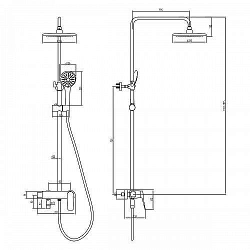 Душевая система Lemark Bronx LM3762GM купить в интернет-магазине сантехники Sanbest