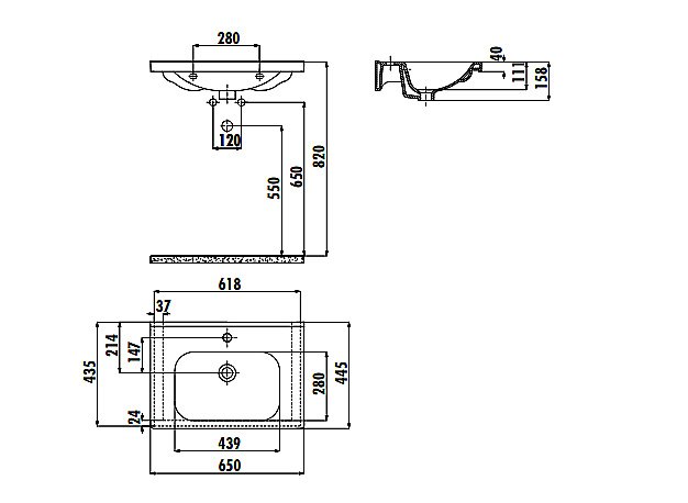 Раковина Creavit Eksen 65 EK065-0000 белая купить в интернет-магазине Sanbest