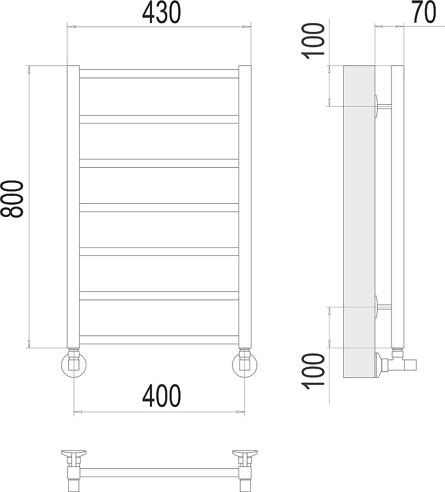Полотенцесушитель водяной Terminus Контур П7 400х800 купить в интернет-магазине сантехники Sanbest