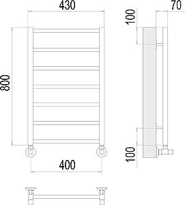 Полотенцесушитель водяной Terminus Контур П7 400х800 купить в интернет-магазине сантехники Sanbest