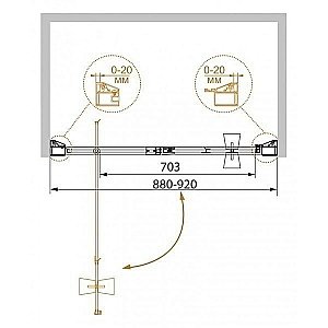 Душевая дверь Cezares ROSA-BA-1-90 купить в интернет-магазине Sanbest
