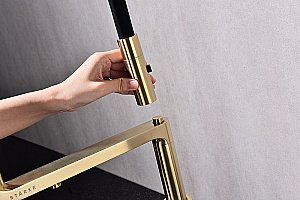 Смеситель для кухни Paulmark Tornado To213402-LG светлое золото купить в интернет-магазине сантехники Sanbest