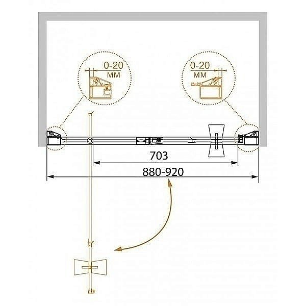 Душевая дверь Cezares ROSA-BA-1-90 купить в интернет-магазине Sanbest
